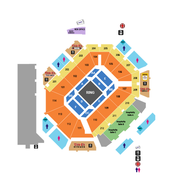 Floor plan on center ring