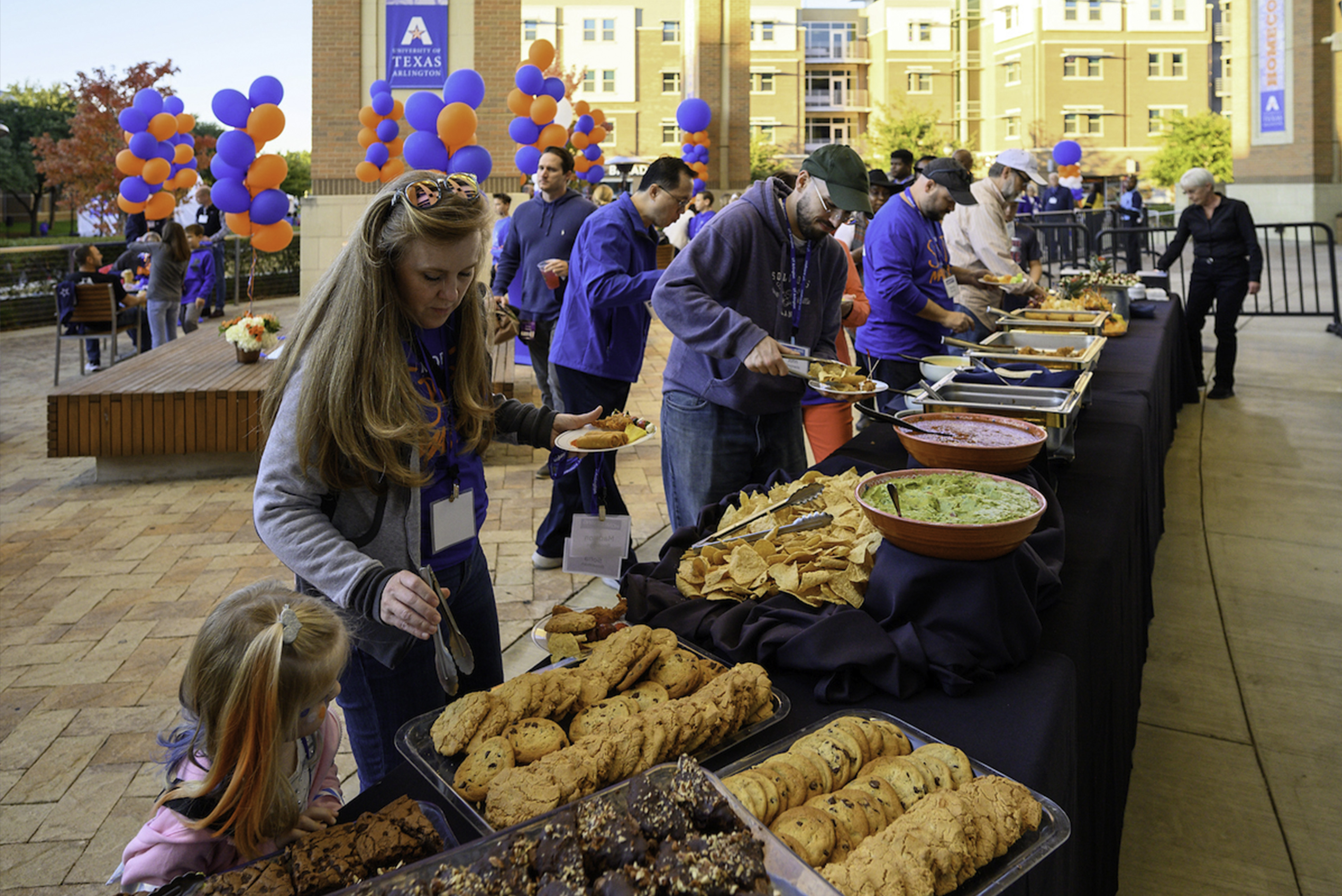 Buffet at a private event on College Park Center Plaza