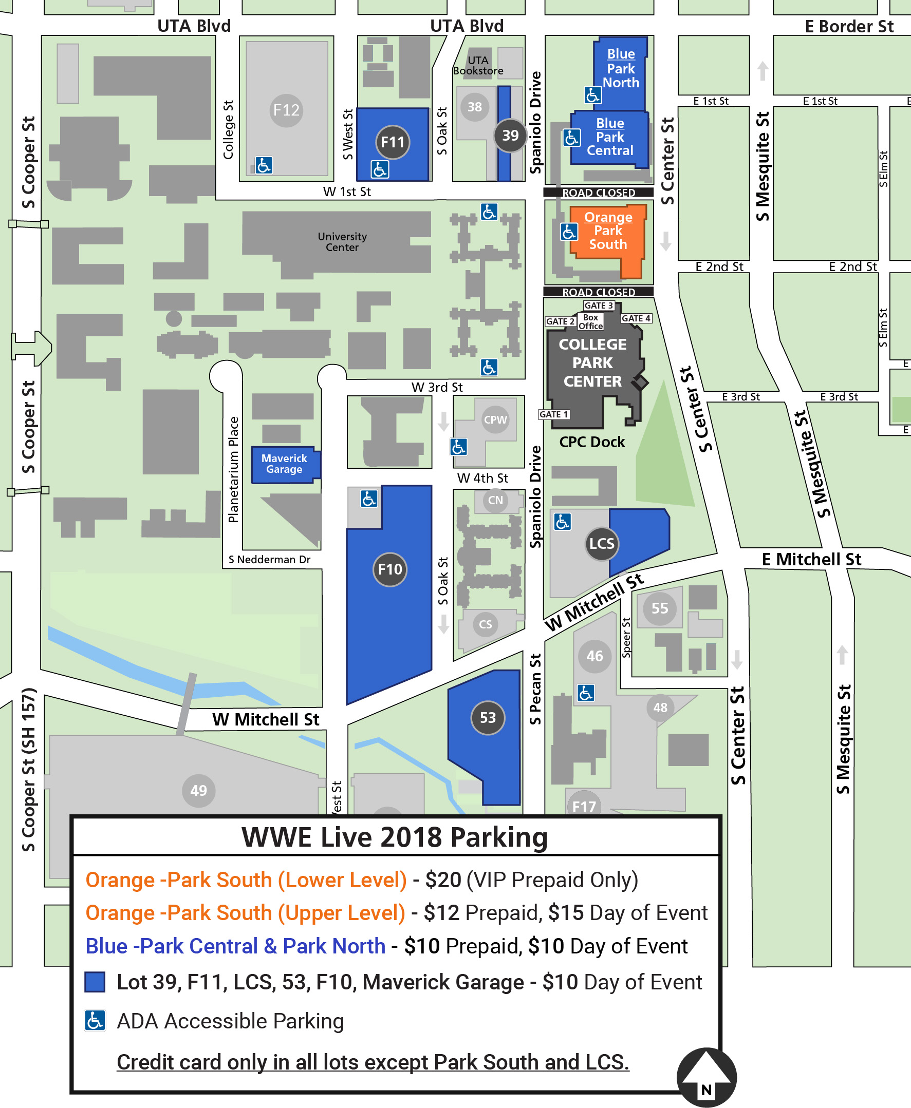 Dallas Wings Parking Map