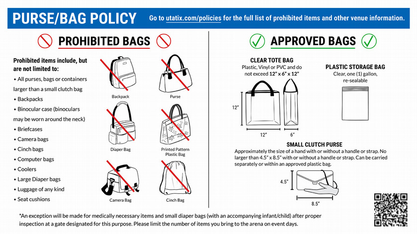 Purse and Bag Policy – College Park Center – The University of Texas at ...
