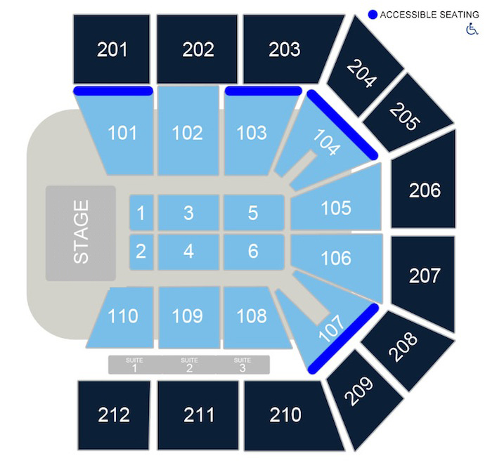 Seating Charts College Park Center The University Of Texas At College Park Center Concert End Stage Seating